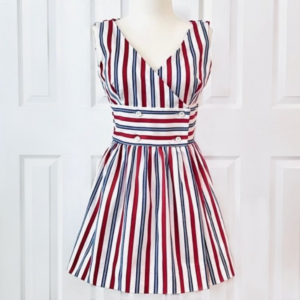 Rare 1960's Vintage Ladybug Sleeveless Striped Dress - Excellent Condition